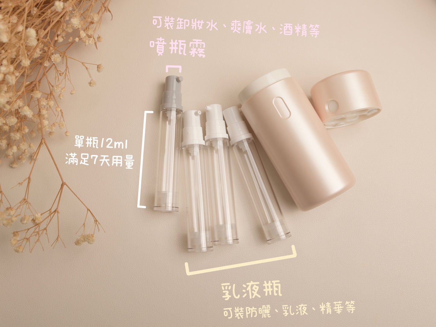 A009【三合一旅行分裝瓶🧴真空設計】
