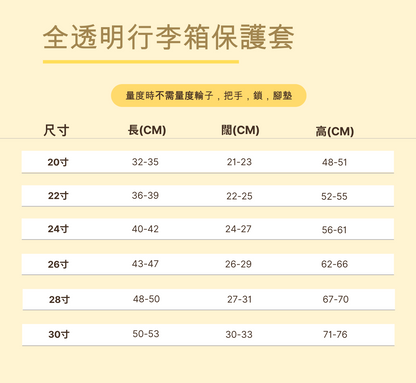 A046【全透明行李箱保護套🧳防水又耐磨】