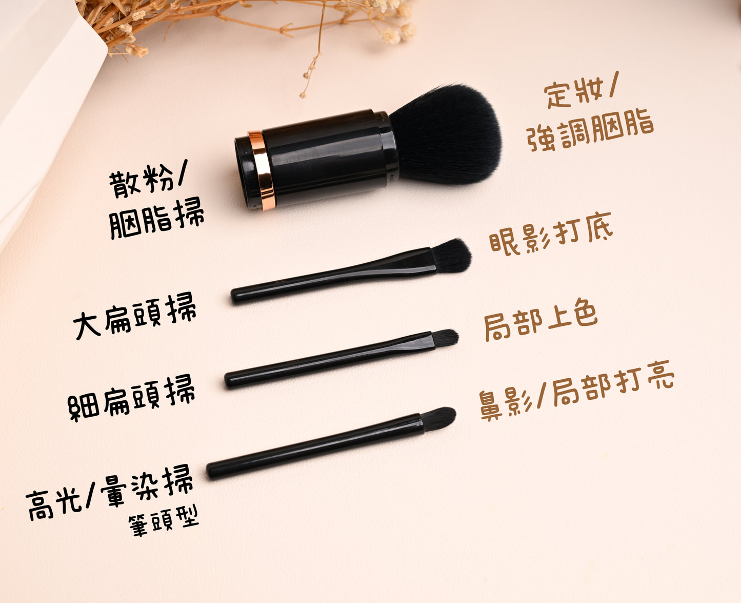 A024【四合一便攜式化妝掃💄1枝滿足基本妝容】